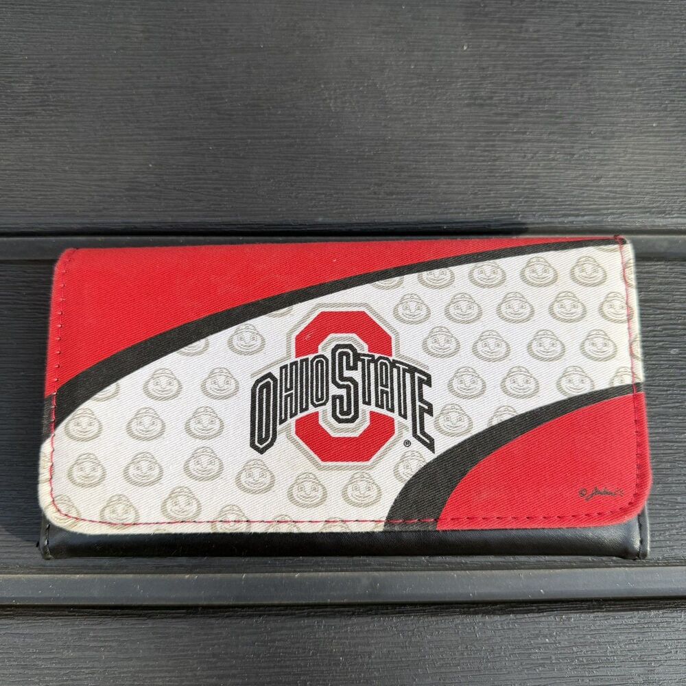 Ohio State Buckeyes OSU Women’s Checkbook Wallet Clutch Scarlet Gray NCAA